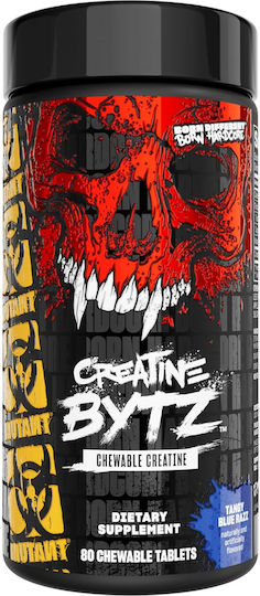Mutant Creatine Bytz Монохидрат Креатин Tangy Blue Razz 80 дъвчащи таблетки