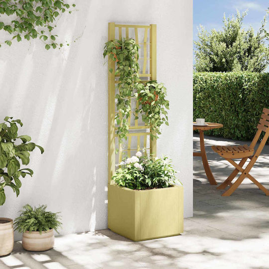 vidaXL Γλάστρα Πλαστική Πράσινο 36x36x140εκ.