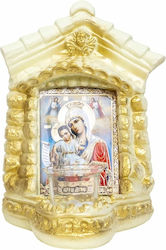 Пластерен Свещник Дева Мария С Дете Къща 16x14x24см Ext 9918