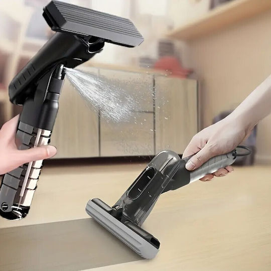 Mop Mini Portabil cu Pulverizator Multifuncțional cu Pulverizator Integrat Burete Detasabil Negru