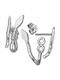 Handmade Silver 925 Ear Jackets with Snake Design