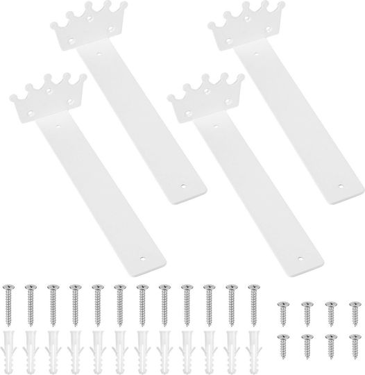 CM Shelf Brackets Made of Stainless Steel in White Colour 4 Pieces B0DLP54BLC