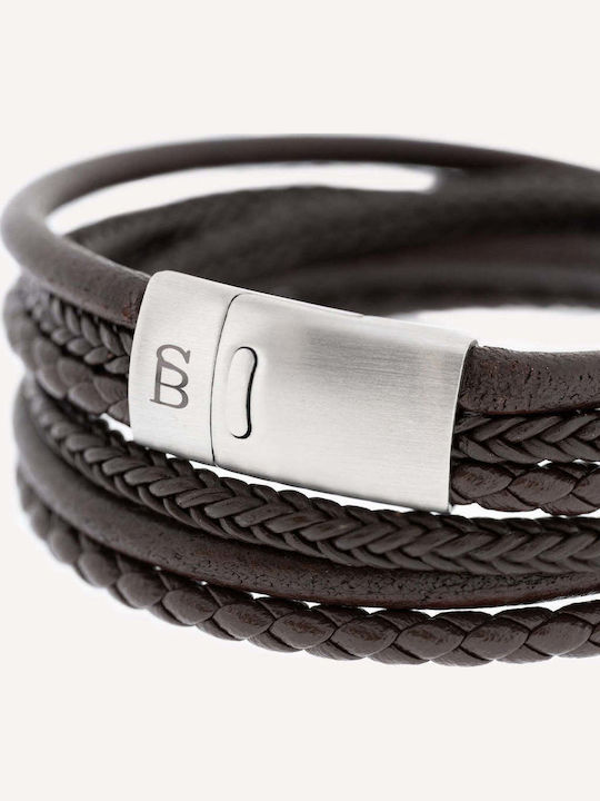 Steel & Barnett Herren Armband aus Leder LBB/001-Klein
