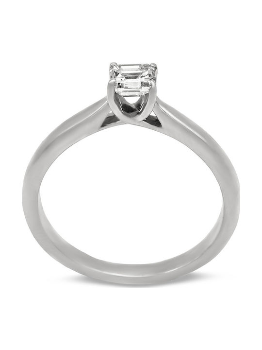 Savvas Design Einzelner Steinring aus Weißgold 18K