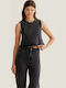 Women's Cotton Sleeveless Blouse Black