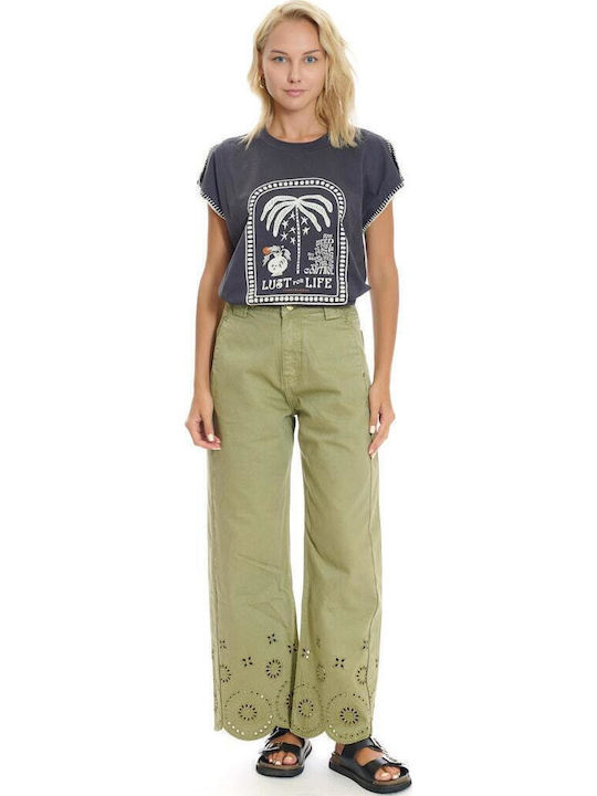 Funky Buddha Fbl Γυναικείο T-shirt Anthracite