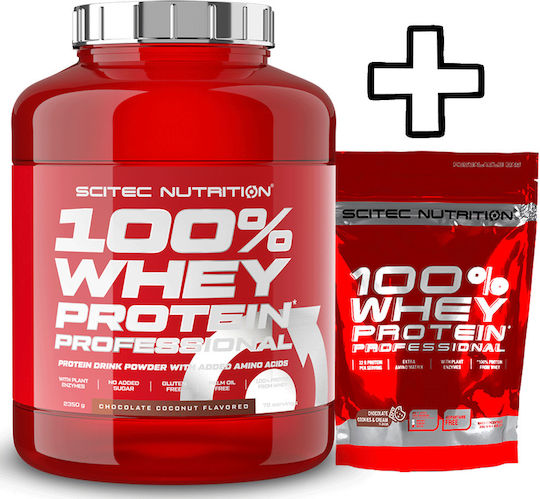 Scitec Nutrition 100% Whey Protein Professional 2350g Chocolate Coconut & Scitec Nutrition 100% Whey Protein Professional 500g Kiwi Banana Custom Bundle