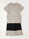 Kids Set with Shorts Summer 2 Pieces Beige
