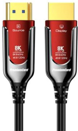 PremiumCord HDMI 2.1 Ultra High Speed 48Gbps 4K 120Hz HDR VRR Cable HDMI Male - HDMI Male 25m Gold