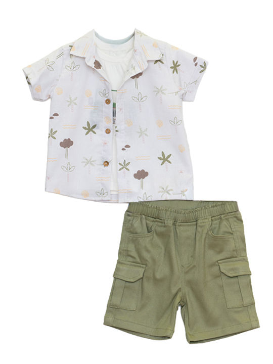 Kids Clothing Set with Shorts Summer 3 Pieces White