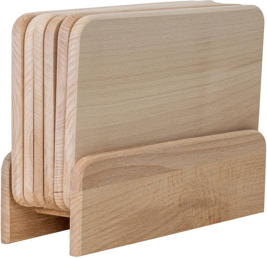 Set Tocătoare De Bucătărie Pentru Pâine Din Lemn Galbene 24.5x15cm 6 Bucăți