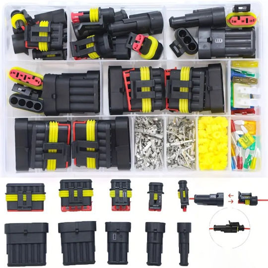 Set Terminale Conectori Etanșe 240 Bucăți Cutie Depozitare Plastic 19.5 × 13.1 × 4 Cm