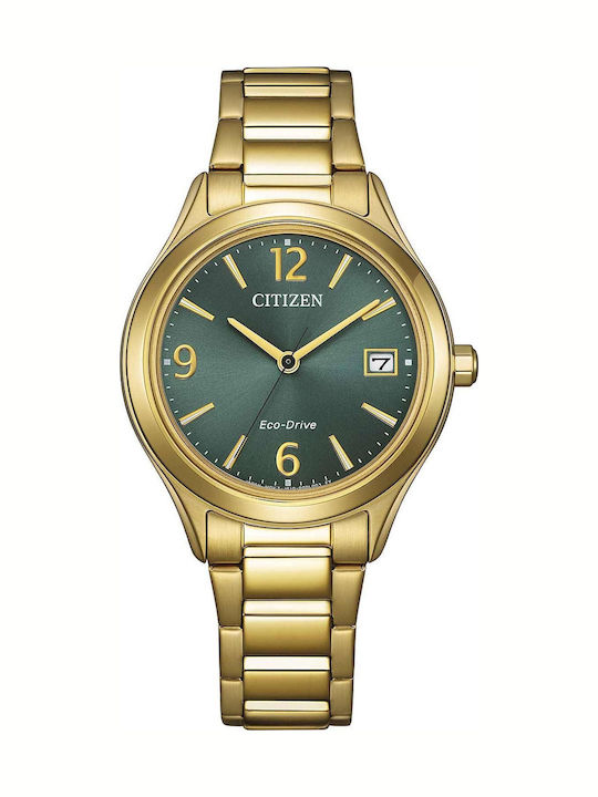 Citizen Eco-drive Γυναικείο Ρολόι Μπαταρίας με Χρυσό Μεταλλικό Μπρασελέ