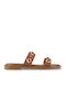 Damen Flache Sandalen Braun