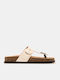 Sandale Casual Damă Flatforme Albe