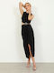 Summer Midi Evening Dress Black