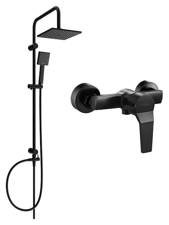 Mexen Duschsäule mit Wannenbatterie Schwarze