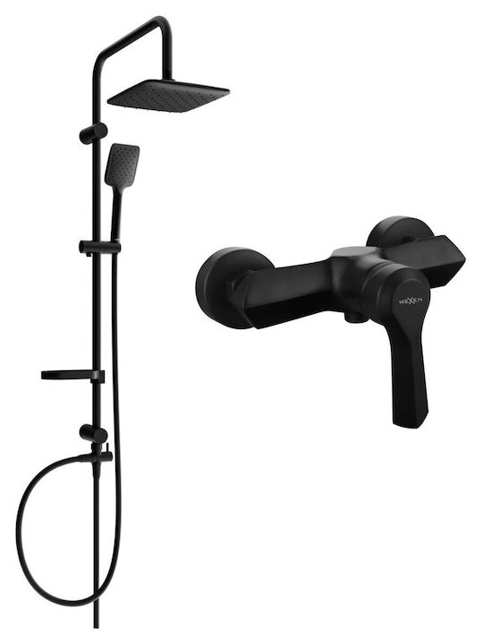 Mexen Duschsäule mit Wannenbatterie Schwarze