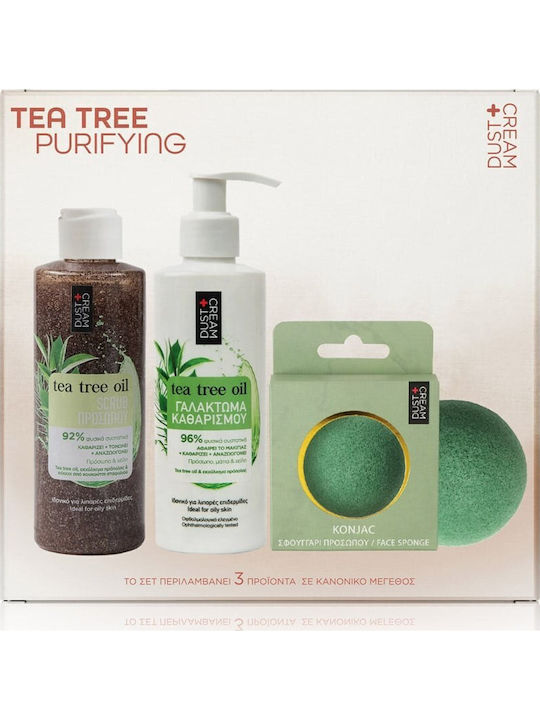 Dust+Cream Tea Tree Purifying Комплект за Почистване на Лицето 3 Броя