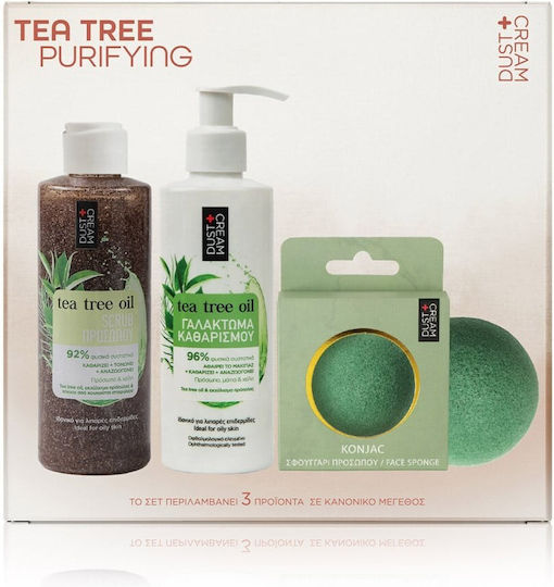 Dust+Cream Tea Tree Purifying Σετ Περιποίησης για Καθαρισμό Προσώπου 3τμχ