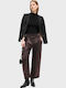Women's Linen Trousers Dark Brown