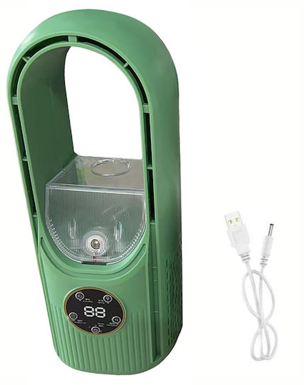 Ventilator USB Cu Apă și Iluminare Fără Lamele Verde ZK11603QWS32VERDE