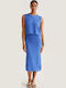 High Waist Midi Skirt Blue