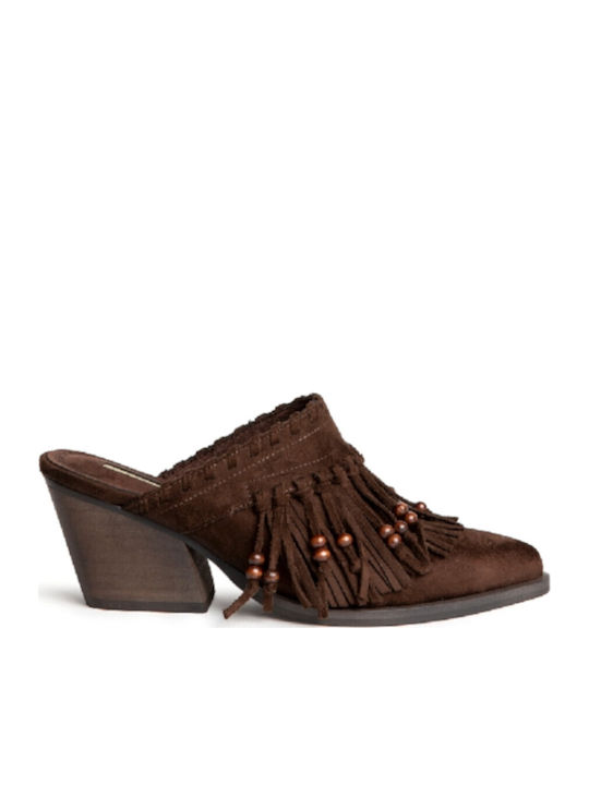 Corina Mules με Τακούνι σε Καφέ Χρώμα