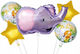Set 5 Baloane Rotunde Zi De Naștere Folie Gri Jumbo 98cm