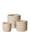 Plant Pots Wicker Beige Set of 3