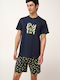 Vamp Summer Men's Cotton Pyjama Blue