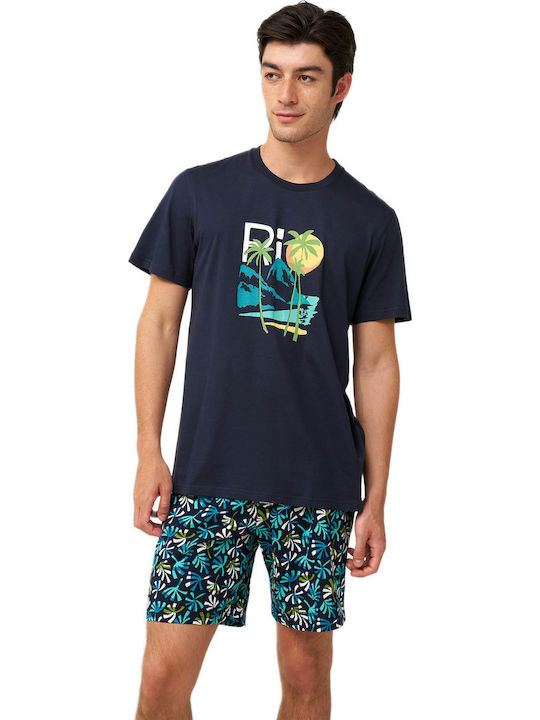 Vamp Summer Men's Cotton Blue Pyjamas