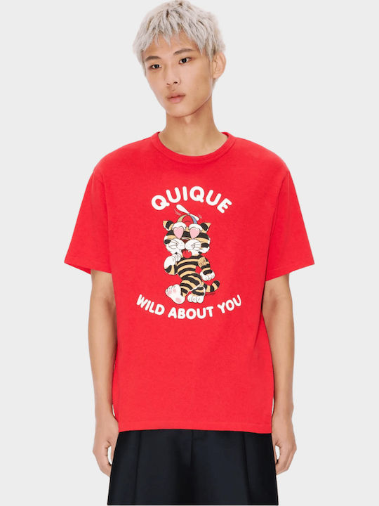 Cartoon Γυναικείο Oversized T-shirt Κόκκινο