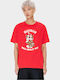Cartoon Γυναικείο Oversized T-shirt Κόκκινο