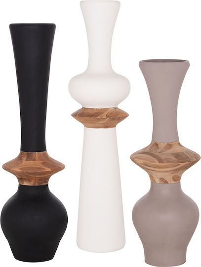 HomeMarkt Set Decorative Floor Vases Concrete Nebula Brown 3pcs