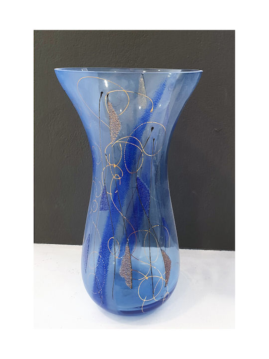 Bohemia Dekorative Vase Glas Blau Y31cm