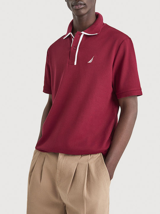 Nautica Polo Μπλούζα Κοντομάνικη Darkred