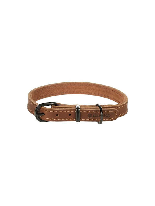 Flamingo Κολάρο Σκύλου Collar Montana Leather Cognac M 37-45cm X 20mm