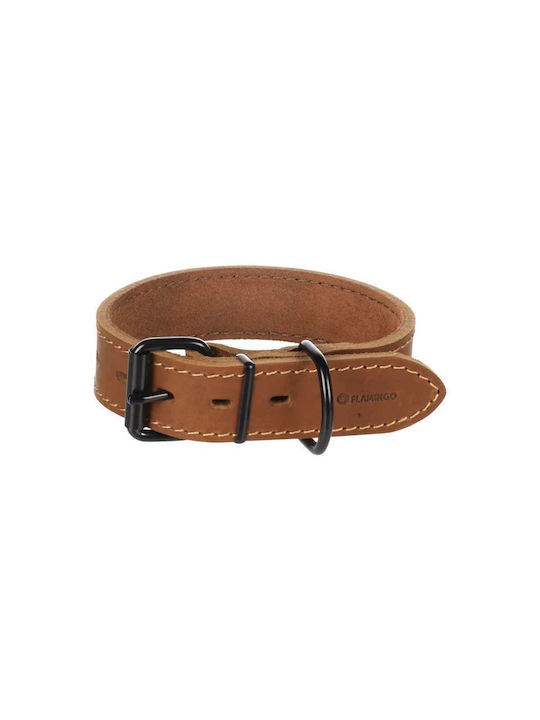 Flamingo Κολάρο Σκύλου Collar Montana Leather Wide Cognac M L 39.5-49.5cm X 35mm