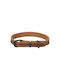 Flamingo Dog Collar Montana Leather Cognac Medium Large 38.5-48.5cm X 25mm