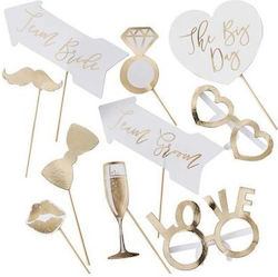 Set Fotostand-Requisiten Goldene Ehe