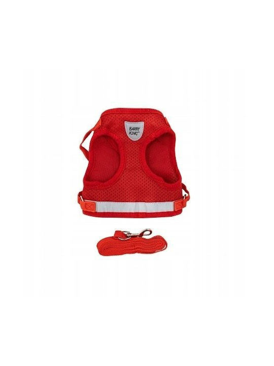 Set Harness + Leash Dog Red Polyester Size L Reflective Elements