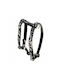 Dog Harness Equilibre Black Zebra Nickel Leather S 13mm/neck Circumference 25-40cm Chest Circumference 35-50cm