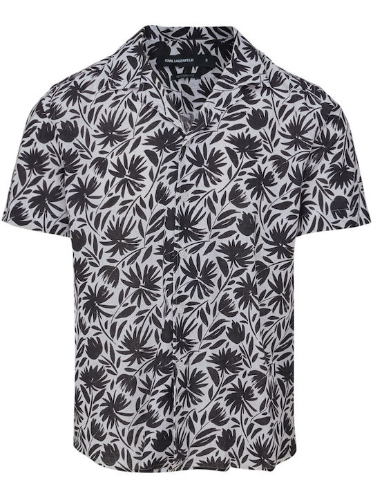 Short Sleeve Linen Shirt Black