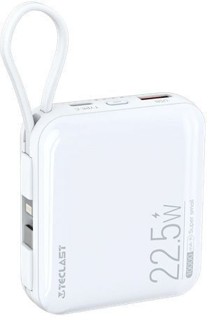Teclast M10 Pro Power Bank 10000mAh 22.5W με Θύρα USB-A και Θύρα USB-C Power Delivery Λευκό