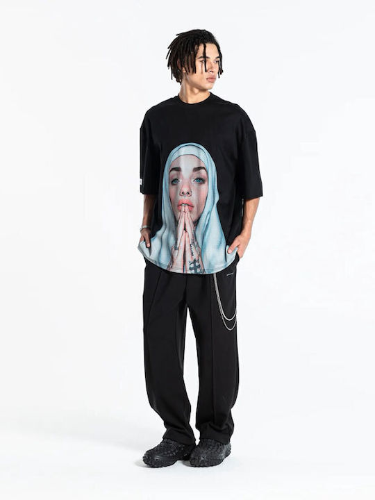 Mwm Faces Print Ultra-oversized Tee Black Κοντομανικο Μαυρο