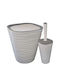 Raki Set Plastic Perie și Coș de Baie 9l Bej