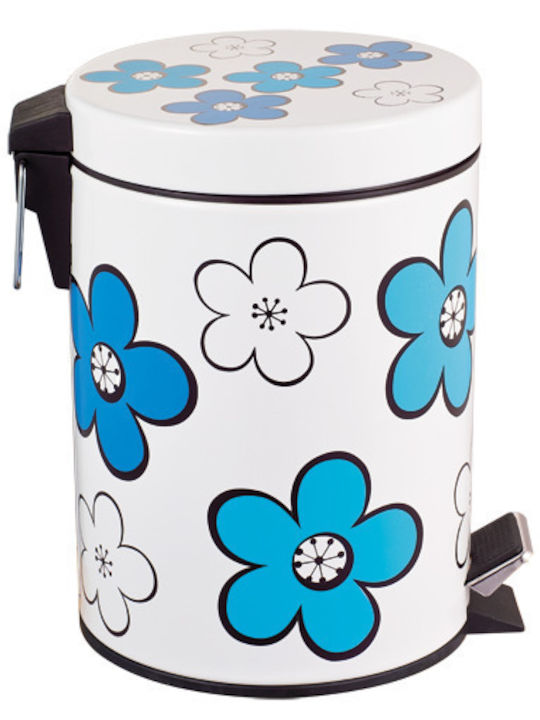 Raki Metallic Bathroom Bin 5l Blue