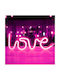 Led Decorative Lamp Neon Love Model Violet Light Battery Usb Cable Powered 34.5 X 13 Cm