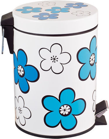 Raki Metallic Bathroom Bin 12l Blue